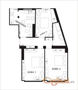 Centar, Cvijiceva 80, 68m2, 3 zasebne spavace sobe, mali racuni